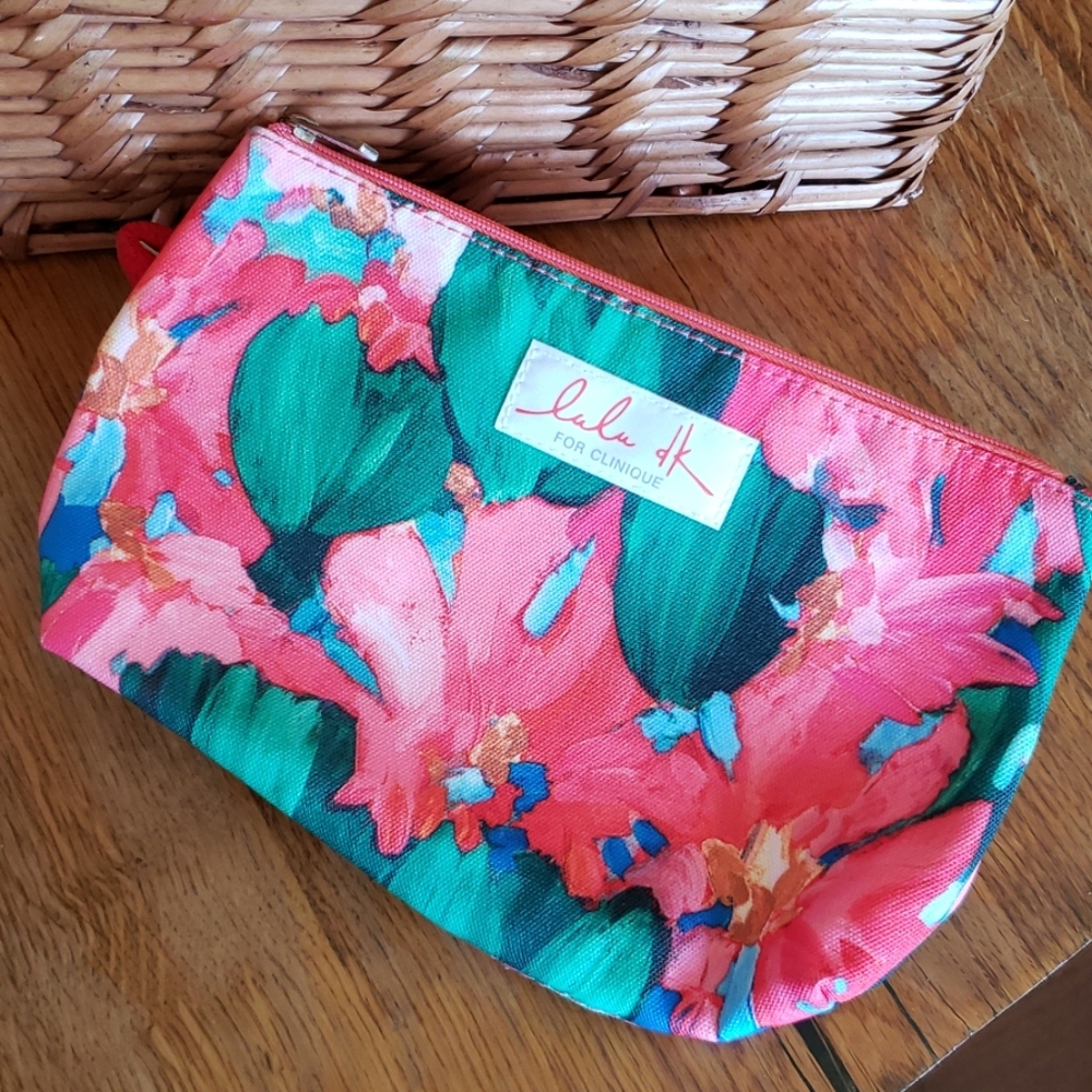 Lulu Cosmetic‎ Bag Floral Green Pink